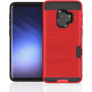 Samsung Galaxy S9 børstet TPU hybrid etui - Rød