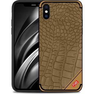 NXE iPhone Xs Max beskyttelsesetui i silikone med krokodille tekstur - Brun