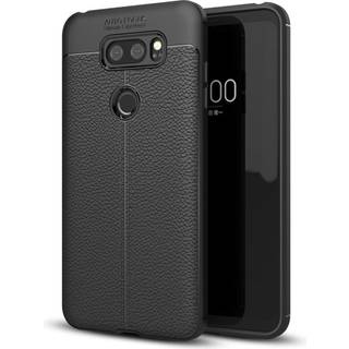LG V30 litchi korn blød TPU etui - Sort