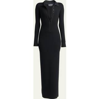 Tom Ford Wool and silk-blend maxi dress - black - L