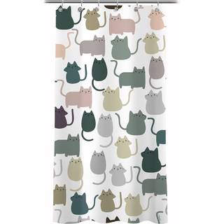 Solbelyst design 36 x 72 inches Dejlig flerfarvet tegneserie katte stof lille stall bruser gardin s?de katte rv halvst?rrelse smalle badev?relses