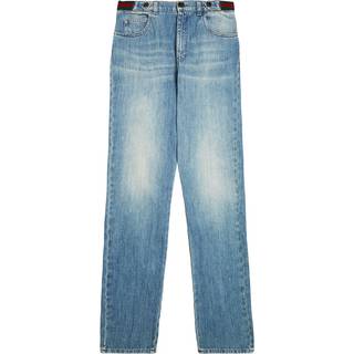 Gucci Kids Web Stripe straight jeans - blue - Y 8
