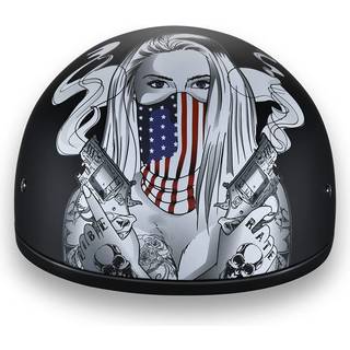 Daytona -hjelme Half Skull Cap Motorcykelhjelm - DOT -godkendt [Gør dem til at betale] [2xs]