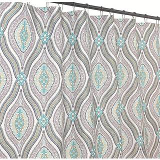 Serafina Home Hotel Quality Fabric Badeværelse Bruser Gardin: Moderne Damask Paisley - Beige Green og Taupe (72 x 70 tommer)