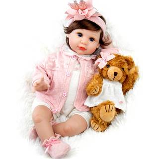 Milidool Reborn Baby Dolls Girl 22 Inch Liffri realistic Baby Girl Doll, der ser rigtig baby dukke silikone nyf?dt babydukke pakket med fodring l