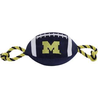 Kæledyr først NCAA Michigan Wolverines Fodboldhund legetøj Tough Quality Nylon Materials Strong Pull Ropes Inner Squeaker Collegiate Team Color 1