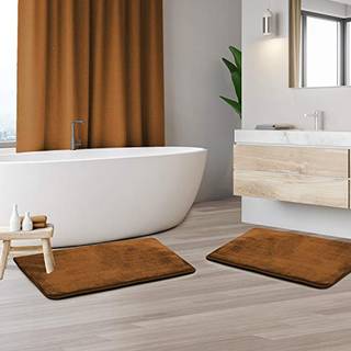 Clara Clark Solid Collection Memory Foam-bademttest med 2 - Skridsikkert, absorberende bldt badetppest - Hurtigttrrende vaskbar bademtte -