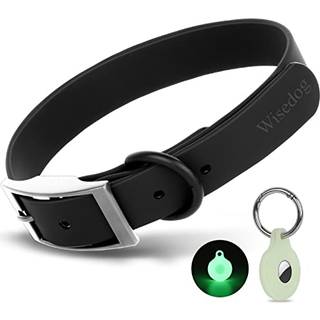 Justerbar hundekrage med Airtag Holder: Holdbare hundekraver Blød gummiovertrukket webbing Vandtæt og let at rengøre for små medium store hunde (