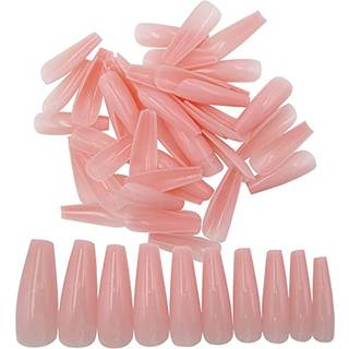 500 pc Nude Pink Press på kiste negle malet akryl neglekunst tip Kunstige negle Falske negle Fuld cover Party Manicure Design Decor for Women Gir