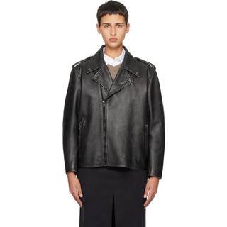 The Row Catilina leather biker jacket - black - XL