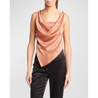Nanushka Petra draped satin top - orange - XXS