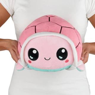 Teeturtle - Original Reversible Big Turtle Plushie - Pink + Blue - Huggable og bl?d sensorisk fidget leget?jsudstoppede dyr, der viser dit hum?r