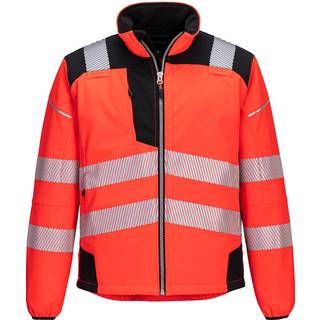PW3 hi-vis Softshell jakke - Rød/Sort (Størrelse: M)