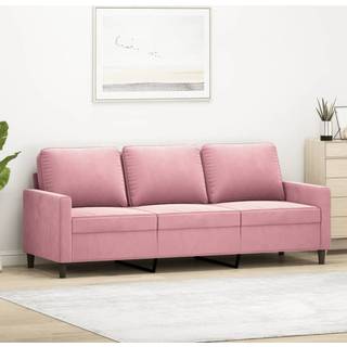 Lænestol Velour - 180 cm / Lyserød