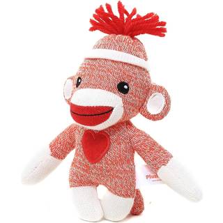 Lavet af udlændinge sød sokmonkey 6 tommer den originale traditionelle håndstrikede udstoppede dyr legetøj gave-for børn babyer teenagere piger o