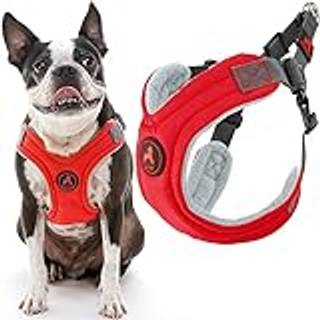 Gooby Escape Free Memory Foam Harness - Red Large - No Pull Step -in Lille Dog Harness med fire punktsjustering - Perfekt p? Go Dog Harness for M