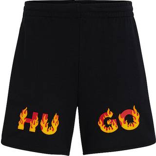 HUGO Herren Pyjamashorts schwarz Baumwolle & Mix unifarben