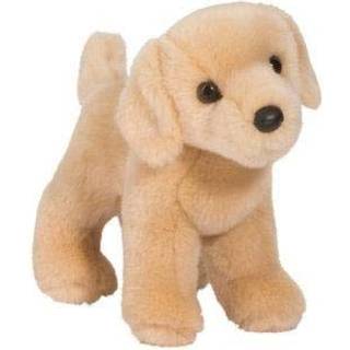 Douglas Zach Gul Labrador-plysdyr, 10-tommer cremefarvet labradorhund med realistisk pose til kram og leg