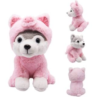 BABOLI CUDDLY HUSKY Fyldte dyr | Blødt legetøj med yndig svine kostumer | Super søde Husky Dog Plush Animal til fødselsdagsgaver eller festartikl