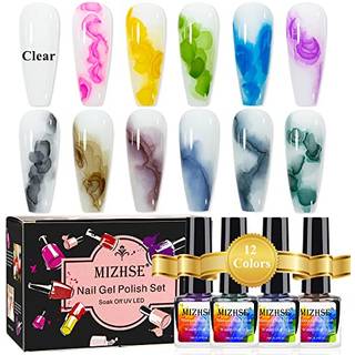 Mizhse marmor neglelak marmorblæk til negle gel blomstrende gel neglelak 12 farver negle blæk magisk akvarel lyserød blå lilla blomster gel til m