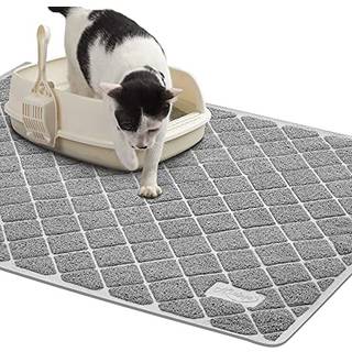Niubya Premium Cat Litter Mat Litter Box Mat med skridsikre og vandt?t bageste kuldfangstm?tte bl?d p? kitty poter og let at reng?re kattem?tf?ld