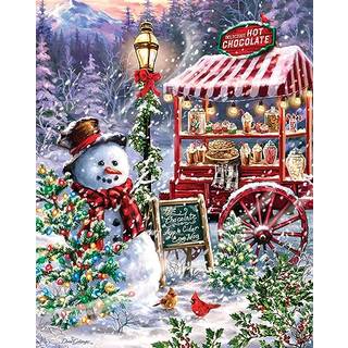 Springbok - Hot Chocolate Stand - 1000 Piece Jigsaw Puzzle - Deltag i vores snemand til varm chokolade og behandler denne feriesæson