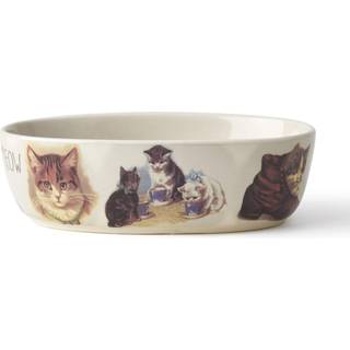 Petrageous 17006 PET DERBY STENWARE VAWASHER SAFE OVAL CAT BOWL 6,5-tommer lang 4-tommer bred 2-tommer h?je katte 2-cup kapacitet Off-White