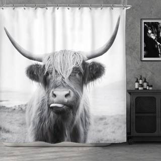 Riyidecor Farmhouse Highland Cow Bruseforhng Western Bull Vildeliv Portrt Dyr Funny Country 72Wx72H Tommer 12 Pack Plastkroge Brn Skitse Vandt