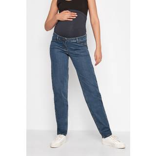 Lts Tall Maternity Indigo Blue Washed Una Stretch Mom Jeans Ex Long > 8 Lts | Tall Women's Maternity Jeans - Ex Long 8