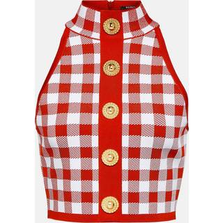 Balmain Checked crop top - red - M