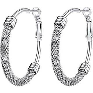 Rustfrit st?l b?jle?reringe kvinder smykker 40 mm cirkel runde ?reringe til kvinder