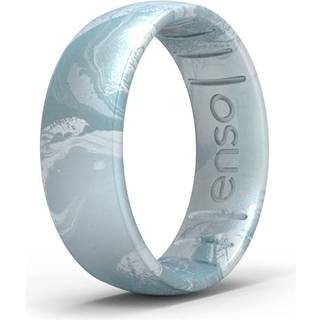Enso Rings H?ndlavet klassisk silikonering - Komfortabelt og fleksibelt design - 6,6 mm bred 1,75 mm tyk (Ocean Mist 6)