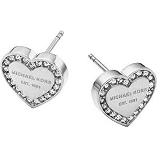 Michael Kors rustfrit stål pavé-krystal signaturhjerte ørestikker - sølv til kvinder (MKJ3966040)