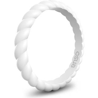 Enso-ringe, stabelbar, flettet silikone-vielsesring - Hypoallergen Unisex-stabel-bryllupsring - Komfortabelt minimalistisk bnd - 2,5 mm bred, 8