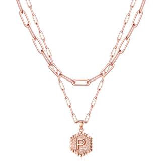 M MOOHAM ROSE GULD LAGEREDE INDIDALE HALLACER TIL KVINDER - Halskæder til kvinder søde brev indledende l halskæde choker halskæde rosen guld lagd