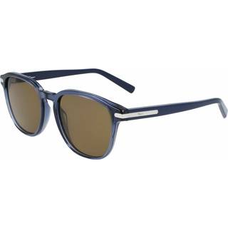 Ferragamo Mand SF993S 414 Solbriller Acetat Blå Brun Firkantet