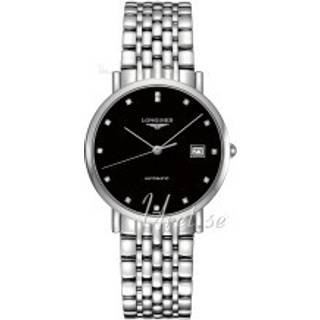 Longines L4.810.4.57.6 Elegant Sort/Stål Ø37 mm