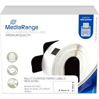 MediaRange - labels - 400 label(s) - 29 x 90 mm (alternative for: Brother DK-11201)