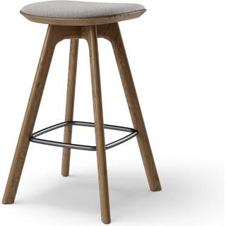 Brdr. Krüger Pauline Barstol 65 Cm Røget Eg / Hallingdal - Barstole Ny Uld Grå - PA65-OFU-XX-35