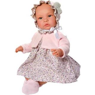 Así Leonora babydukke 46 cm - Blomstret kjole og lyserød cardigan