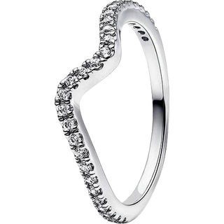 Pandora Silver Sparkling Wave Ring - 48
