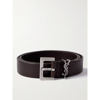 Saint Laurent Cassandre leather belt - brown - 95CM