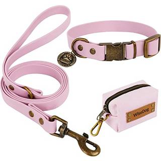 Wisedog Dog Collar and Leash Set Combo: Justerbare holdbare k?ledyrskraver med hunde snor til sm? medium store hunde inkluderer en bonus af poop