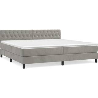 Kontinentalseng Lysegrå - 200 x 200 cm / Med pynteknapper