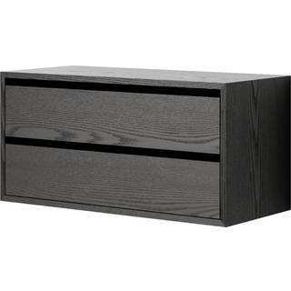 New Works Cabinet Reol Lav Med Hylder Sort Ask