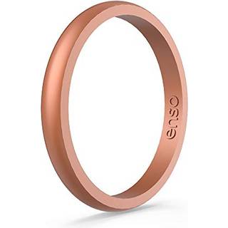 Enso Rings Halo Elements silikonering - stabelbart bryllupsb?nd - tyndt minimalistisk b?nd - 2,54 mm bredt 1,5 mm tykt - (kobberinfunderet 6)