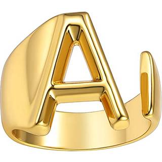 Keystyle Gold Initial A Rings for Women Goldchic Jewelry Letter Justerbar Ring Womens Erklæringsringe til fest Kvinder Alfabet Ringnavn Smykker