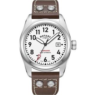 Rotary GS05470/18 Commando Automatic Brown Leather Strap Watch - W13204