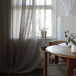 Mimou Sophie Gardin Dobbelt Bredde Natur 290x270 Cm - Gardinlængder Polyester Nature - WIM9261