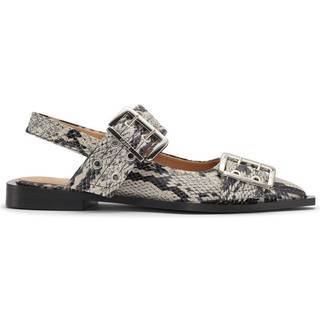 Ganni Snake-effect faux leather ballet flats - multicoloured - EU 36